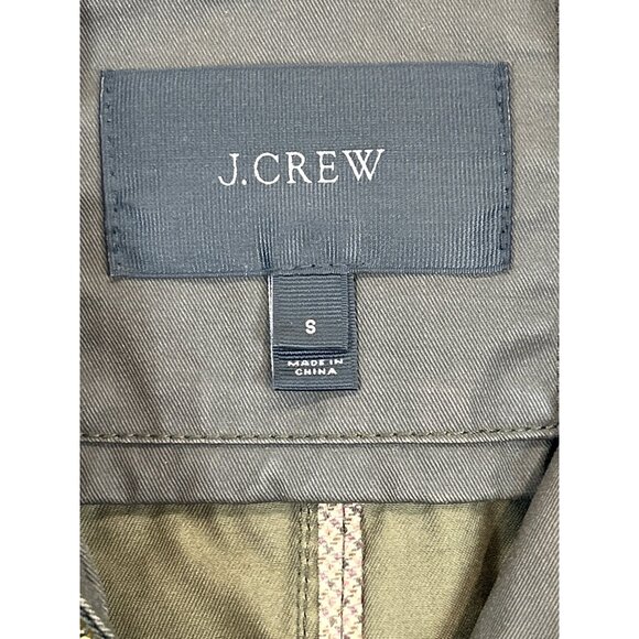 J. Crew Downtown Field Jacket Womens Small Waxed Cotton Army Green Full Zip - Picture 3 of 7
